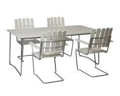 Bord B31 170 + 4 st Fåtölj A2 Matgrupp | Vitlackad Ek