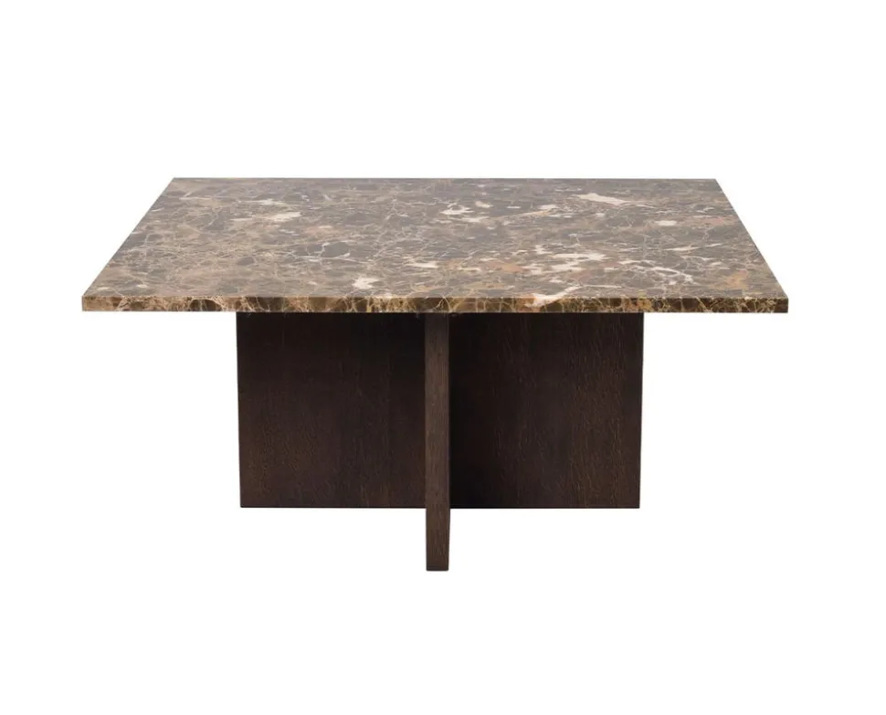 Brooksville Soffbord Kvadrat | Brun Marmor / Brun Ek
