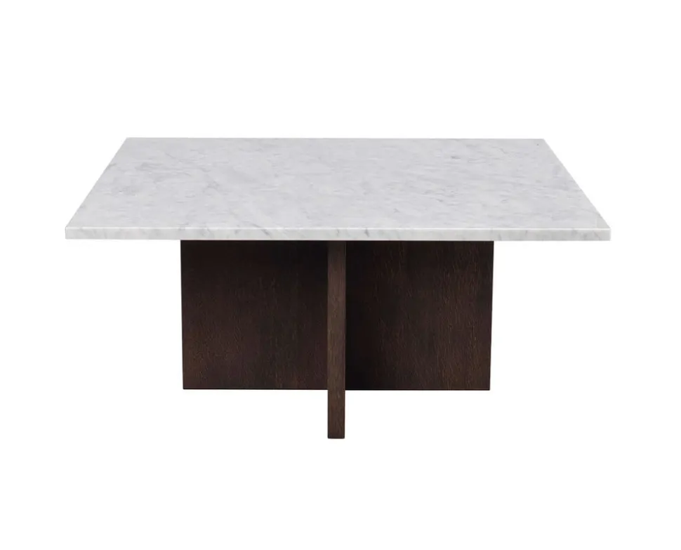 Brooksville Soffbord Kvadrat | Vit Marmor / Brun Ek