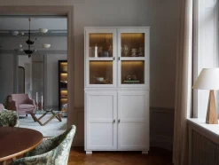 Camden Vitrinskåp 3+3 Glas / Dörrar | Svart & Valnöt