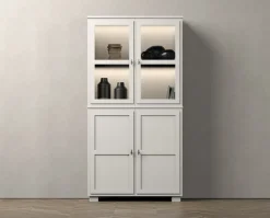 Camden Vitrinskåp 2+2 Glas / Dörrar | Vit