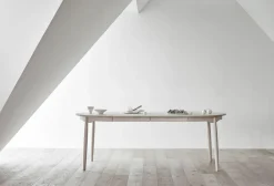 Carl Bord Ø 115 | Delad Skiva, Ljus Mattlackad Ek