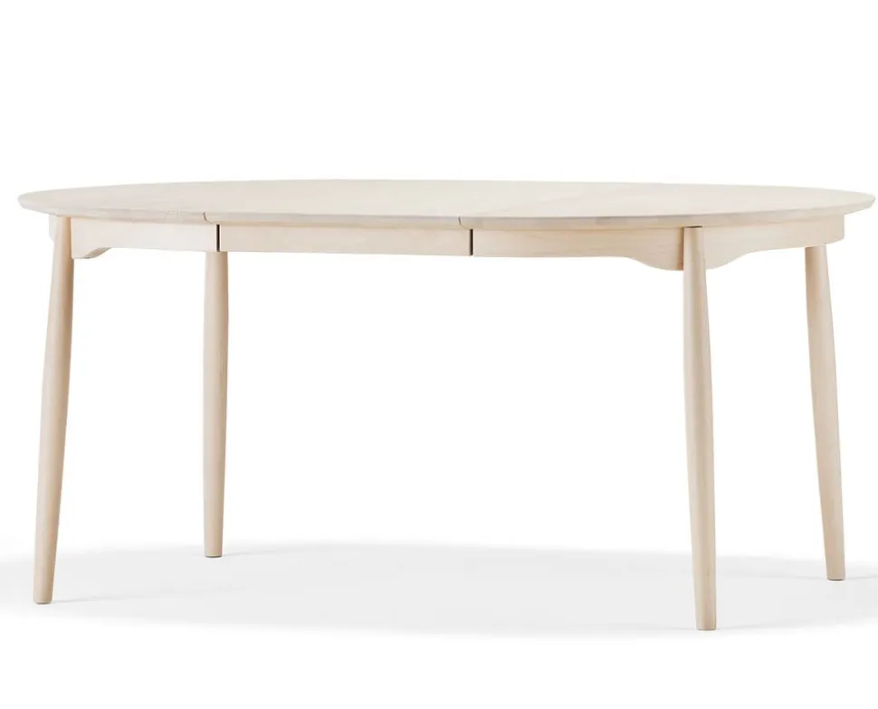 Carl Bord Ø 115 | Delad Skiva, Ljus Mattlack Björk