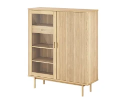 CASØ 330 Highboard | Trä-/Glasdörr | Naturoljad Ek