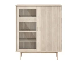 CASØ 330 Highboard | Trä-/Glasdörr | Vitoljad Ek