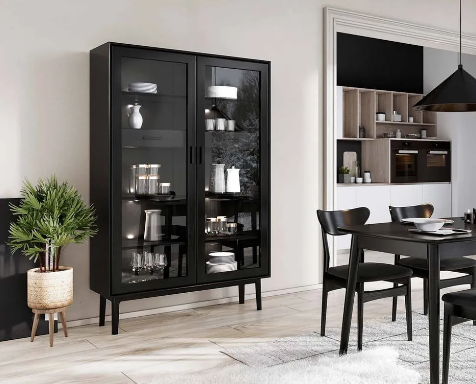 CASØ 700 Vitrin | Svartbetsad Ek