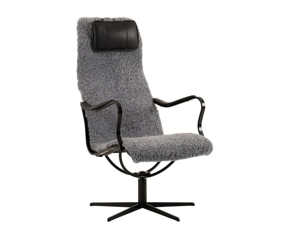 Chic Fåtölj | Metall, Fårskinn