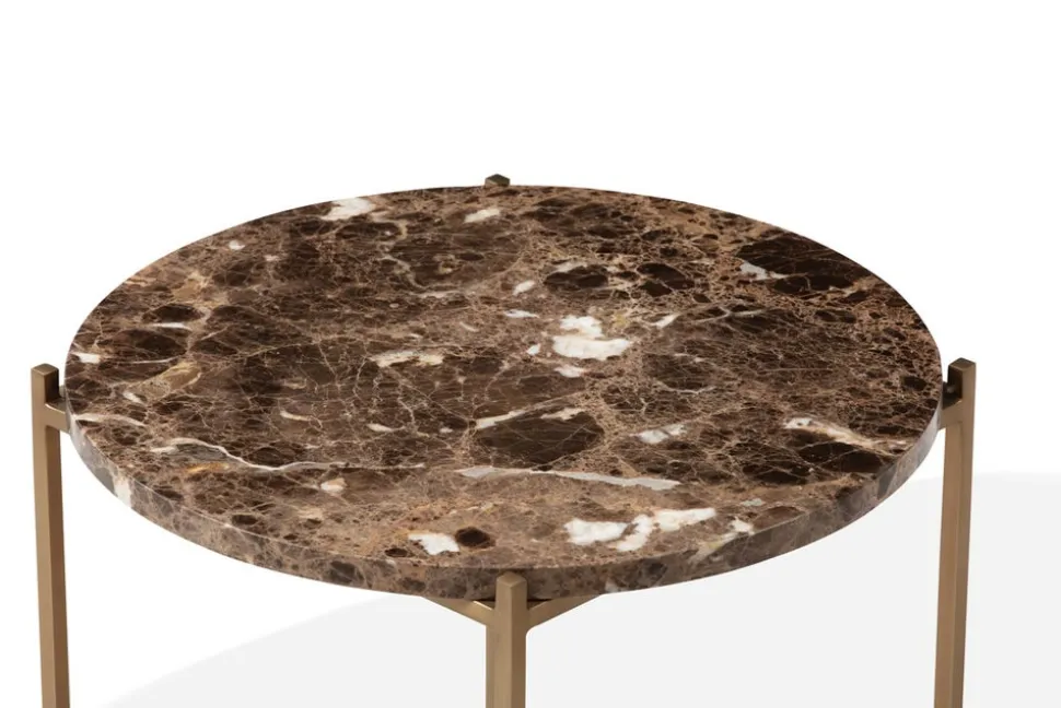 Circle Sidobord Ø48 | Brun Marmor