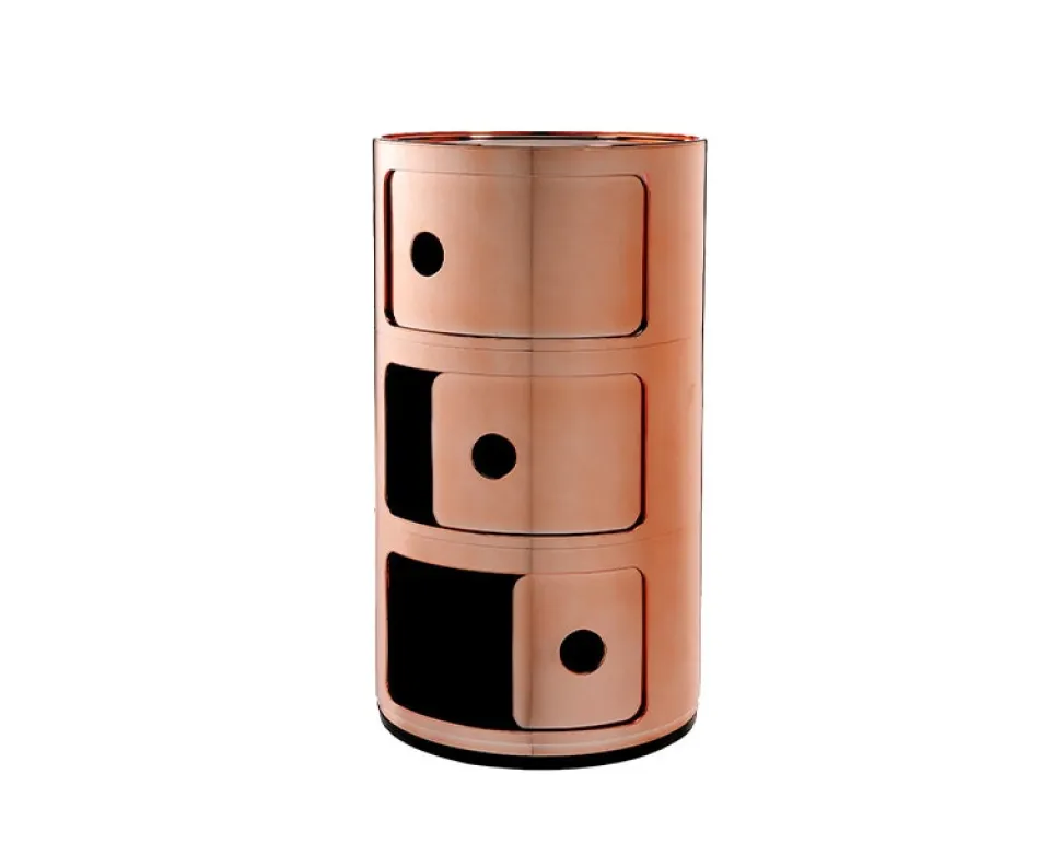 Componibili 3 lådor Koppar metallic