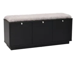 Confetti Bänk, 3 Lådor | Svartbetsad Ek / Fårskinnslook