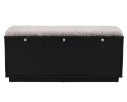 Confetti Bänk, 3 Lådor | Svartbetsad Ek / Fårskinnslook