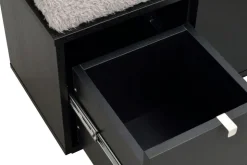 Confetti Bänk, 2 Lådor | Svartbetsad Ek / Fårskinnslook