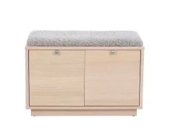 Confetti Bänk, 2 Lådor | Vitpigm. Ek / Fårskinnslook