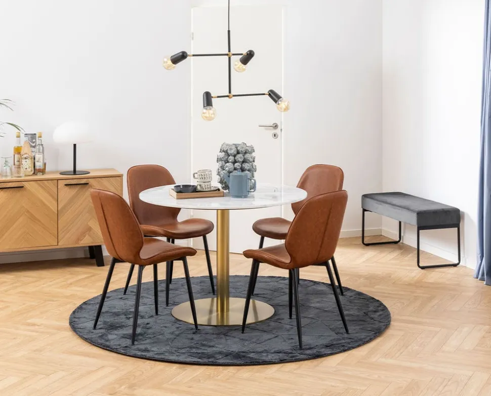 Corby Matbord | Mässingsfot