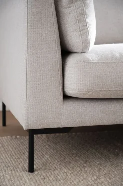 Corwin Divansoffa m Schäslong H | Tyg Rita 1 Ljusbeige