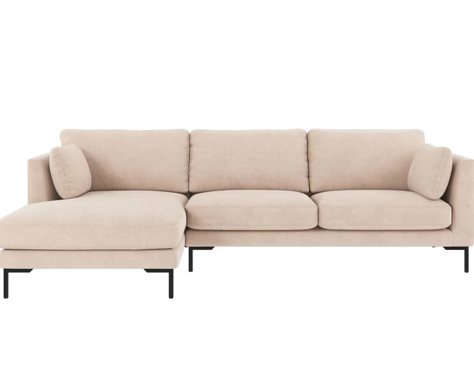 Corwin Divansoffa m Schäslong V | Tyg Rita 1 Ljusbeige