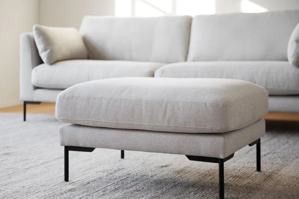 Corwin Fotpall | Tyg Rita 1 Ljusbeige