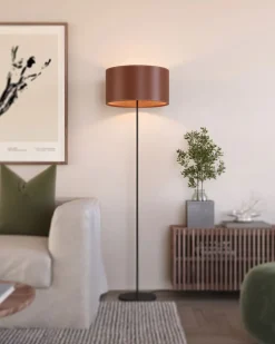 Cylinder Golvlampa Läder | 42 cm | Black