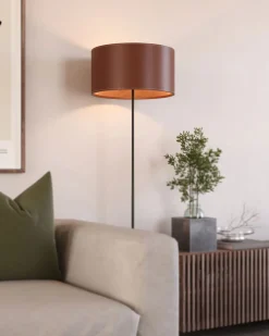 Cylinder Golvlampa Läder | 20 cm | Polo