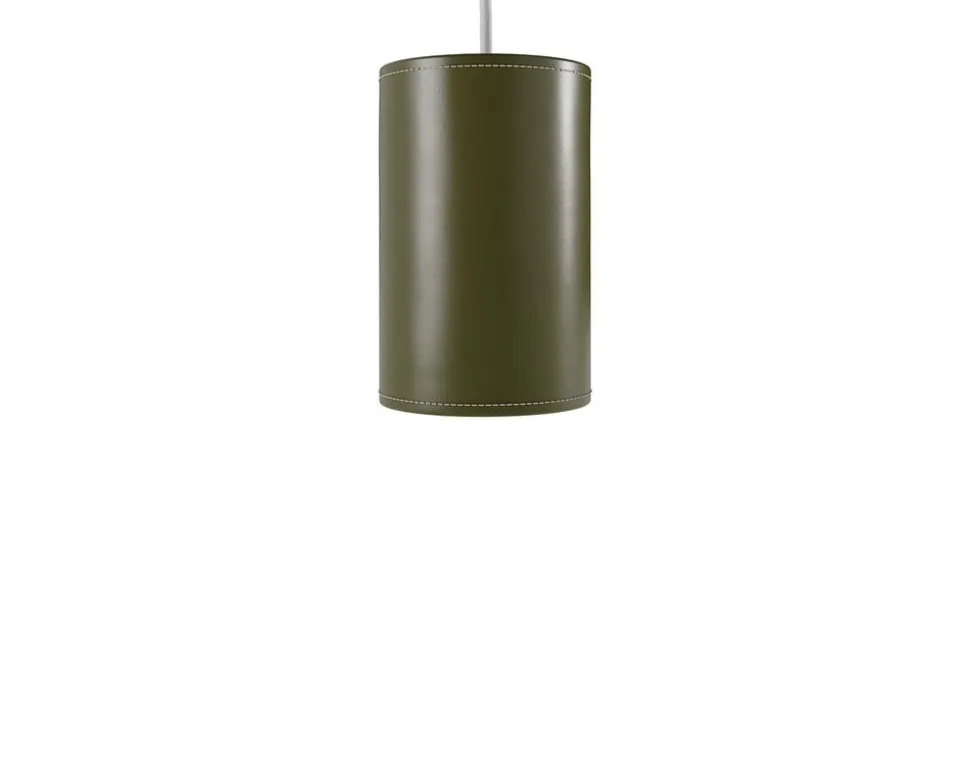 Cylinder Pendel Läder | 14 cm | Grass Green