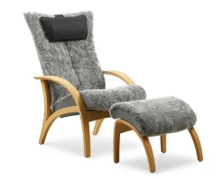 Delta Adventure Fåtölj med Pall, Soft | Scandinavian Grey / Oljad Ek