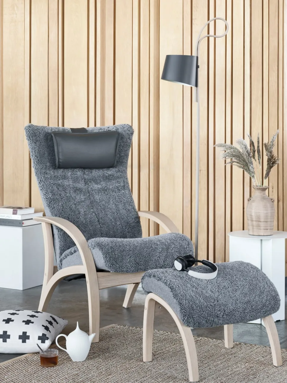 Delta Adventure Fåtölj med Pall, Soft | Tryffel / Oljad Ek