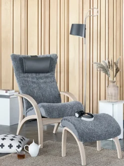 Delta Adventure Fåtölj med Pall, Standard | Scandinavian Grey / Oljad Ek