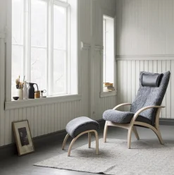 Delta Adventure Fåtölj med Pall, Standard | Scandinavian Grey / Vitoljad Ek
