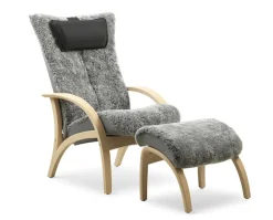 Delta Adventure Fåtölj med Pall, Standard | Scandinavian Grey / Vitoljad Ek