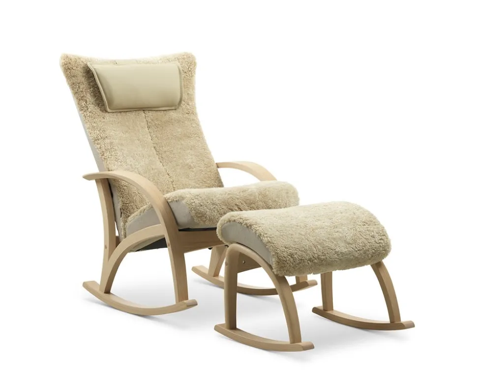 Delta Comfort Fåtölj med Pall | Original | Fårskinn