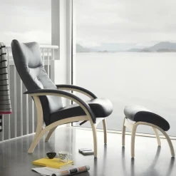 Delta Legend Fåtölj med Pall | Original | Fårskinn