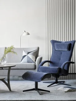 Delta Motion Fåtölj med Pall | Original | Läder