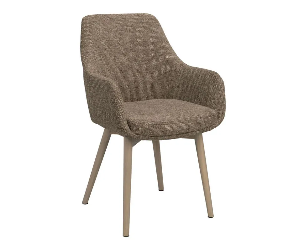 Denley Karmstol | Mörkbeige/Vitpigmenterad Ek