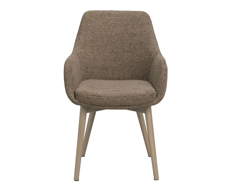 Denley Karmstol | Mörkbeige/Vitpigmenterad Ek