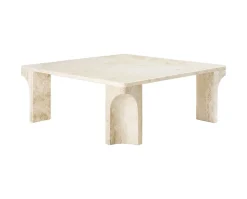 Doric Soffbord 80x80 | Neutral White Travertine