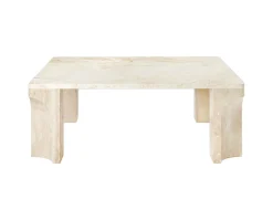Doric Soffbord 80x80 | Neutral White Travertine