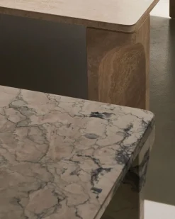 Doric Soffbord 140x80 | Neutral White Travertine
