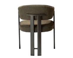 Duct Karmstol | Dark Olive Bouclé/Antique Pewter