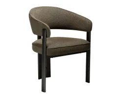 Duct Karmstol | Dark Olive Bouclé/Antique Pewter