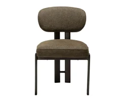 Duct Stol | Dark Olive Bouclé/Antique Pewter