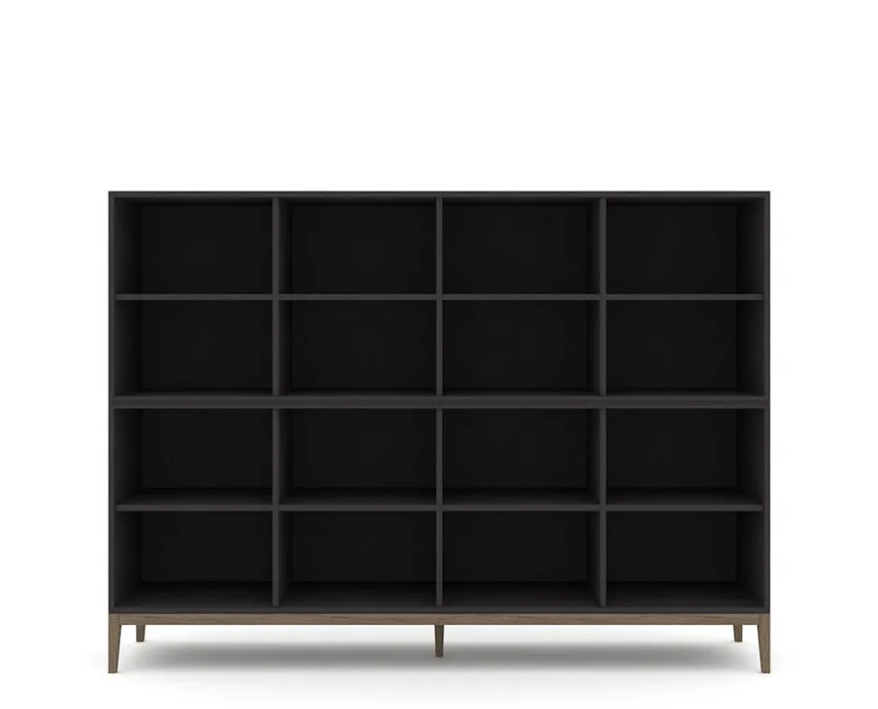 Edge 2.0 Bokhylla | Black/ Burned Walnut | 8 Hyllor