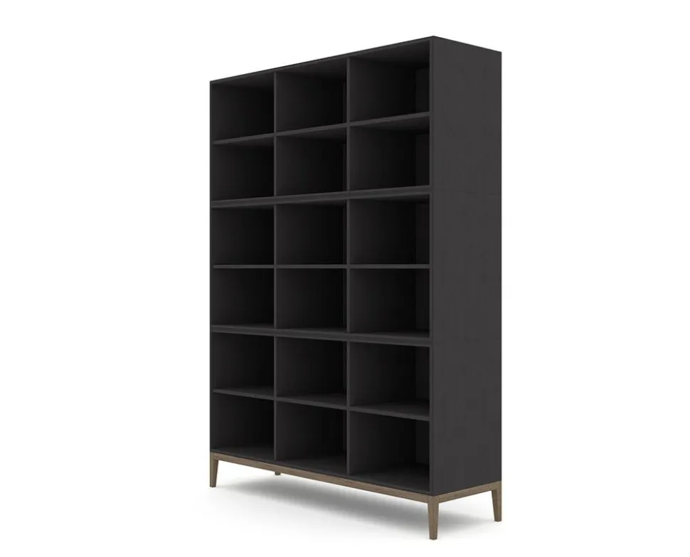 Edge 2.0 Bokhylla | Black/ Burned Walnut | 9 Hyllor