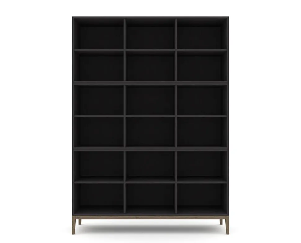 Edge 2.0 Bokhylla | Black/ Burned Walnut | 9 Hyllor