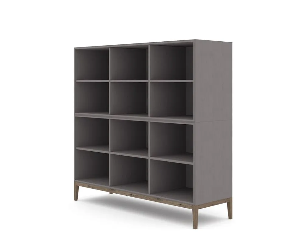 Edge 2.0 Bokhylla | Grey/ Burned Walnut | 6 Hyllor