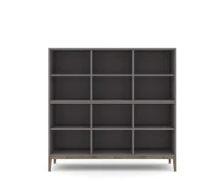 Edge 2.0 Bokhylla | Grey/ Burned Walnut | 6 Hyllor