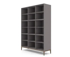 Edge 2.0 Bokhylla | Grey/ Burned Walnut | 9 Hyllor