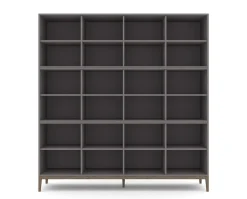 Edge 2.0 Bokhylla | Grey/ Burned Walnut | 12 Hyllor