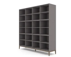 Edge 2.0 Bokhylla | Grey/ Burned Walnut | 12 Hyllor