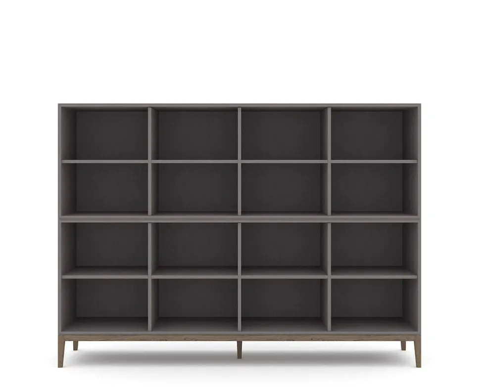 Edge 2.0 Bokhylla | Grey/ Burned Walnut | 8 Hyllor