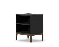 Edge 2.0 Sängbord | Black/Burned Walnut, Hylla